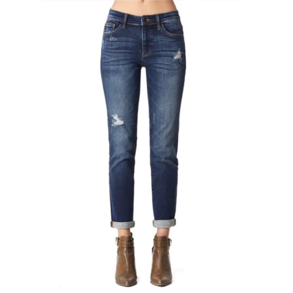 Flash Sale Garage Jeans Blue Denim Mid-Rise Retro-Crop Flare Jeans Size 1